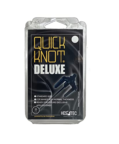 Quick Knot Deluxe® | Mähnenklammer für Dutt | Geeignet für Pferde und Ponys | Standard oder XL | Schwarz, Braun & Weiß (Standard, Schwarz)