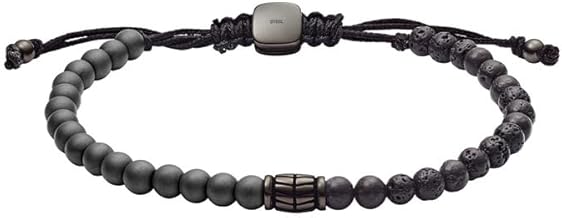 Fossil Vintage Casual Men's Semi Precious Stone or Stainless Steel Bracelet with Slider Clasp