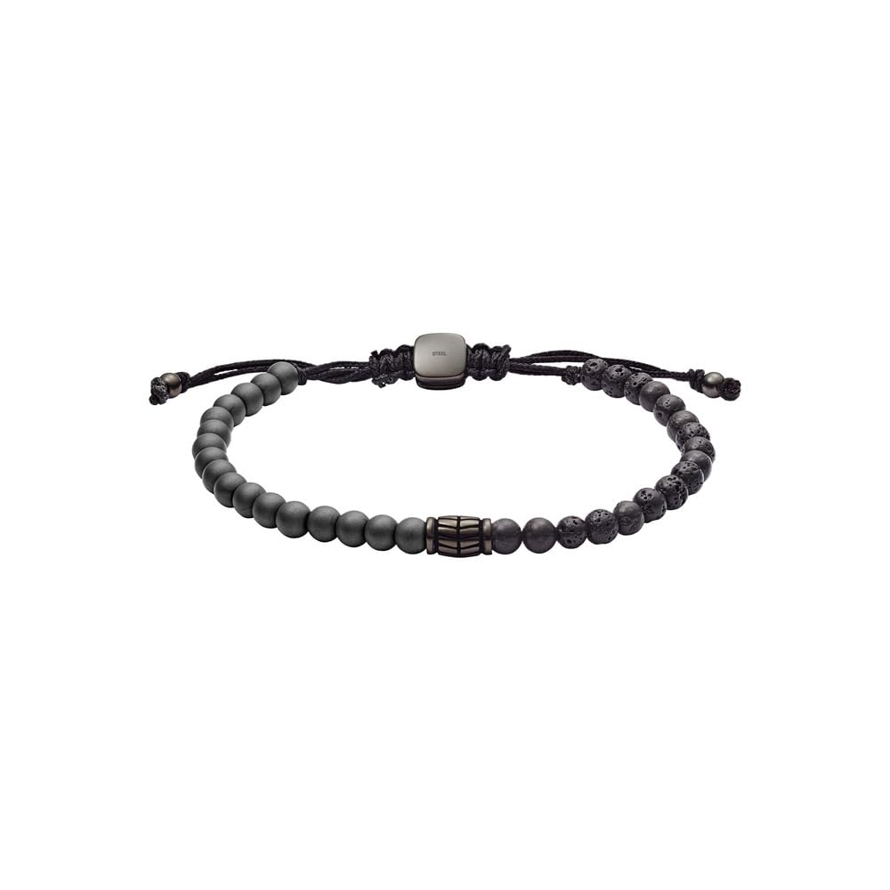 Fossil Vintage Casual Herren Halbedelstein- oder Edelstahlarmband mit Schieberverschluss