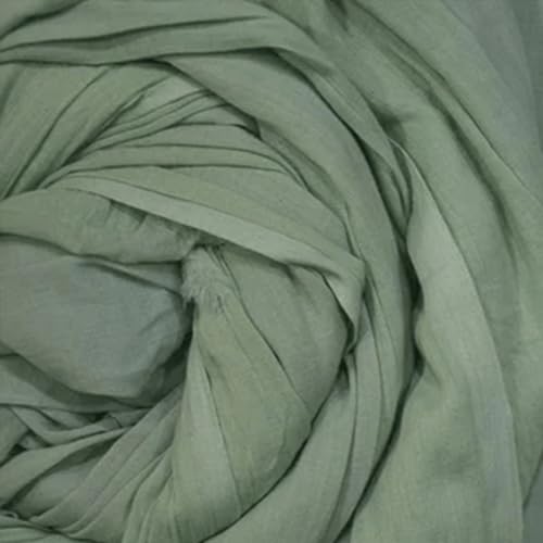 Image of 100% Pure Cotton Mulmul Fabric Material | Reusable Ultra Fine Mulmul Fabric | Lightweight Soft Smooth Piece Linning, Stole, Dupatta, Cushion Pillow Cover (Neptune Green, 3.5 Meters)