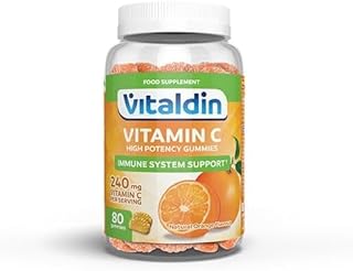 Vitamin C Gummies – 240 mg per Serving - 80 Chewable Gummies (40 Days’ Supply); Orange Flavour – Gluten Free Gummy – for Kids & Adults