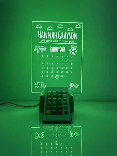 Lámpara LED personalizada para bebé con calendario de nacimiento miniatura 6