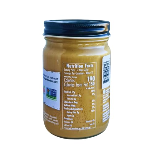 Image of Georgia Grinders Organic Almond Creamy and Blanched Gourmet Nut Butter Spread, Whole30 Approved, Non-GMO, Gluten Free, No Palm Oil, No Added Sugar, and Vegan Friendly, 12 Ounce (1 Pack)