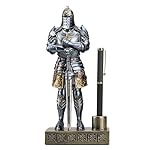King's Guard Knight Pen Stand Statue Office Pen Stand Desk Organizer For Men Top Collection as Gift 9.45 Inches (Blue)
