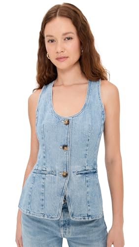 Madewell Women's Denim Scoop Neck Vest in Edmonson Wash