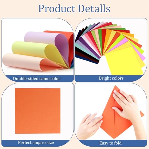 Miniatura 4 de Ddckj 240 Hojas Papel Origami 15 X 15 Cm 20 Colores Folios De Colores 70 G M Cartulinas Colores Para Manualidades, Escuela Y Proyectos De Bricolaje