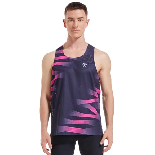 Seamless Marathon Tank Top Lightweight Running Singlet Shirt Dry Fit Workout Sleeveless T-Shirt