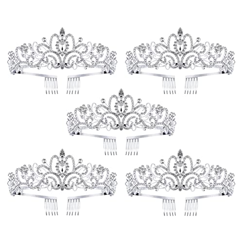 Tiara Crowns For Women Tiaras For Girls Princess Crown For Birthday Halloween Costume Bride Wedding Queen, Crystal Tiara (Silver/5 Pack) #TOP25