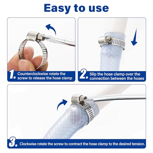 image for imsiboc 30PCS 304 Stainless Steel Hose Clamp, 3/4'' - 1-1/4'' (18-32mm