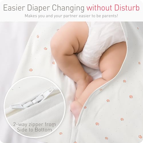Image of 2 Pack Transitional Baby Swaddling Sacks with Arms Up Length Sleeves & Mitten Cuffs, Sleeping Sack Bag 2 Ways Zipper, Wearable Swaddle Blanket for Newborns Baby Snug Fit Calms Startle Reflex