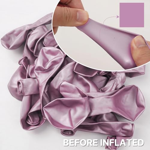 Image of PartyWoo Metallic Pinkish Purple Balloons, 50 pcs 12 Inch Metallic Pink Balloons, Pink Metallic Balloons for Balloon Garland Balloon Arch as Wedding Decorations, Birthday Party Decorations, Pink-G108