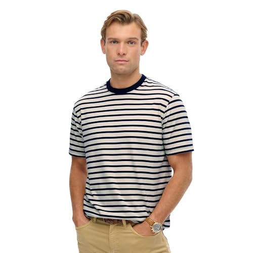 T-shirt Superdry Merchant Stripe 2XL en coton à rayures marinières