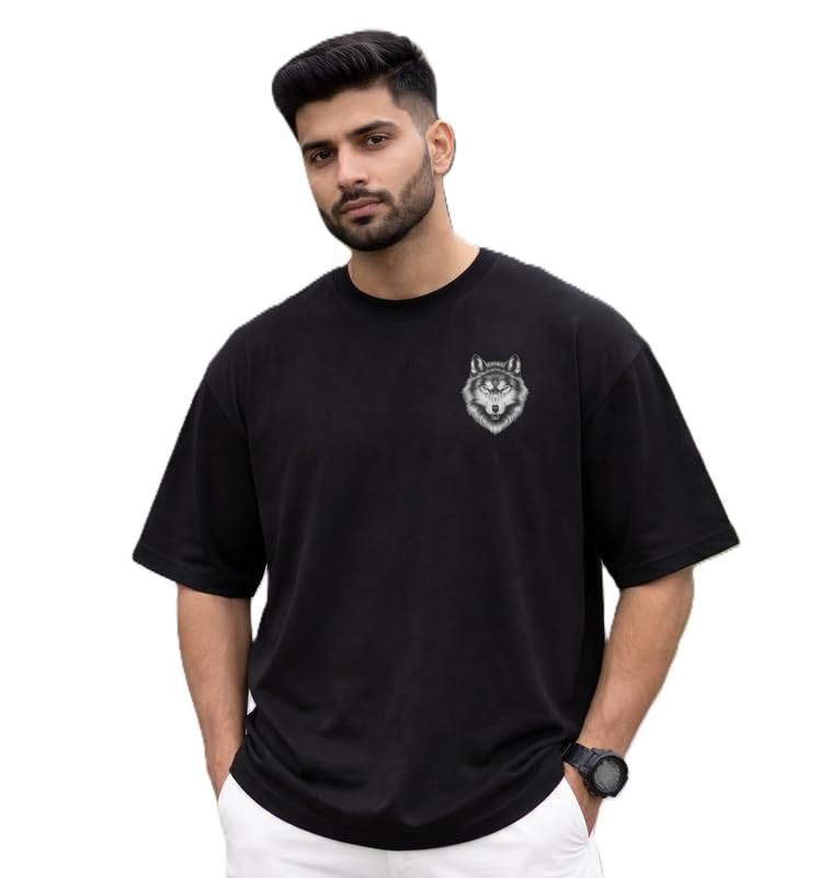 Printed T-Shirt for Men | Baggy Fit Drop Shoulder Oversized T-Shirt-image-48