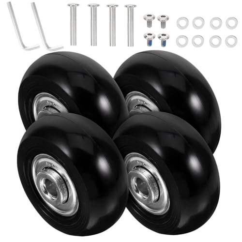 Cabilock 静音ラバーラゲッジホイール 転 静かで耐久性のあるスーツケース交換用キャスター 荷物用交換ホイール