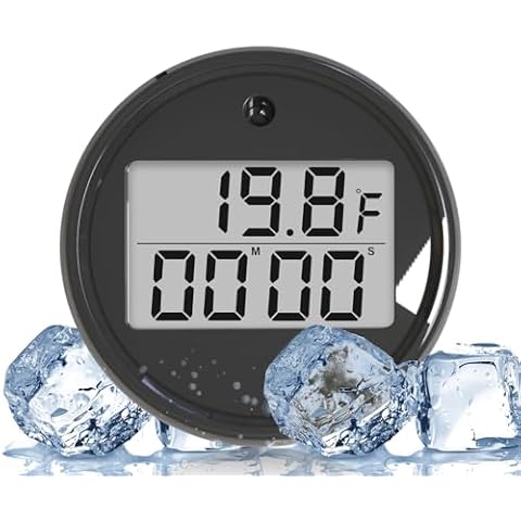 Ice Bath Thermometer, Cold Plunge Thermometer Timer, Digital Ice Bath Thermometer Floating Thermometer for Ice Bath, Easy Read Water Temperature Automatic Thermometer Waterproof IPX6 (-4°F-158°F) Cover