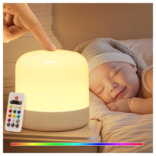 Luz Nocturna Infantil, 10 Colores+RGB Luz Nocturna Regulable, 2400 mAh Lampara Recargable Lampara Bebe Noche,Remoto+Temporizador Lampara de Noche Luz Quitamiedos Infantil,Portátil Lamparas sin Cables