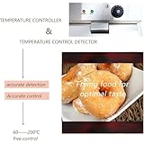 INTSUPERMAI 110V 2000W 22L Electric Industrial Funnel Cake Deep Fryer Temperature Control French Donuts Stainless Steel Commercial Single-cylinder Fryer with 2 Removable Rings