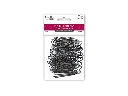 Craft Décor FL035 Greening Fern, 1.25in Floral U-Pins, 50/pkg