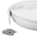 Weatherproofing Universal Sealing Professional,Garage Door Weather Stripping Top and Sides Rubber Seal Strip Replacement (33Feet White)