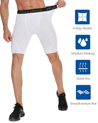 Image of Compression Shorts Men Spandex Sport Gym Shorts Athletic Workout Running Tights Training Underwear