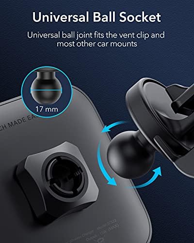 ESR HaloLock Magnetic Wireless Car Charger, Fast Charging, Compatible with MagSafe Car Charger, Air Vent Mount Compatible with Caseless iPhone 14/13/12 Series Phones and Magnetic Cases, Black
