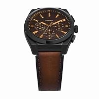 FOSSIL Everett Herrenuhr, Quarz-Chronographenwerk mit Edelstahl- oder Lederarmband – Ansicht 4