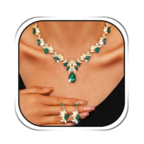 Sixexey Bridal Wedding Jewelry Set Rhinestone Neck Jewelry for Women
