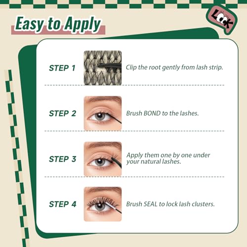 KEYYOU Lash Clusters Individual Lashes 280pcs D Curl Eyelash Extension for DIY at Home(30D40D-0.07D-9-16MIX) — view 6