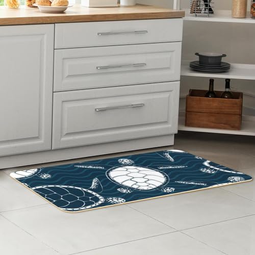 Alfombrillas de cocina con tortugas marinas que llenan de frescura azul tu cuarto de lavado 7