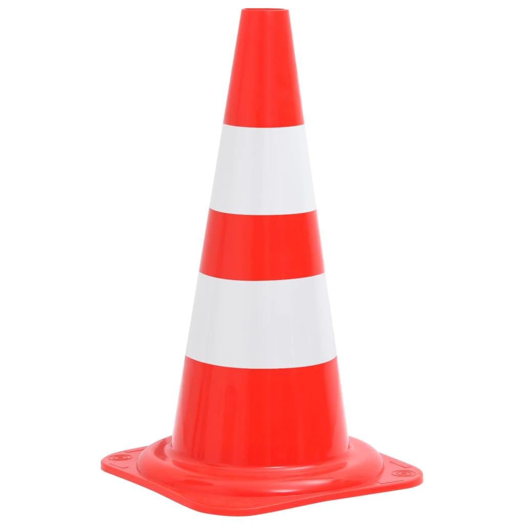 vidaXL Juego de Conos con Cadena Señal Carretera Simulación de Aparcamiento Barreras Coche Advertencia Seguridad 10 m Rojo y Blanco