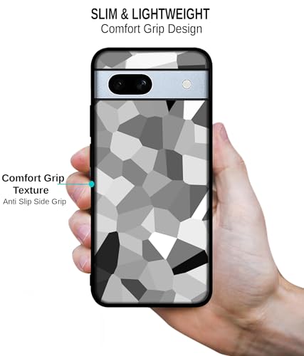 Image of Black & White Mathematical Shape Design Premium 2D Printed Metal Back Case Cover for Google Pixel 7A 5G