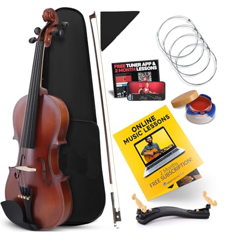 Pyle 4/4 Full Size Acoustic Violin for Beginners – Complete Violins Set with Hard Case