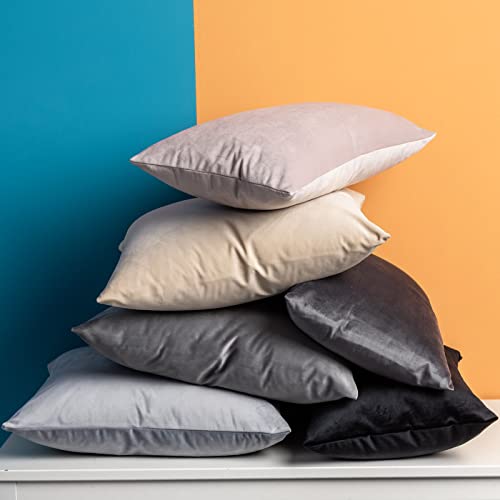 Juspurbet Velvet Throw Pillow Covers 22X22 Dark Gray,Decorative Soft Pillow Cover For Sofa Couch Bed,Pack Of 2Luxury Solid Cushion Cases #TOP2