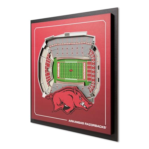 Image of YouTheFan Officially-licensed NCAA Stadium Series 3D Wall Art - multi-layer team stadium replica, detailed sports fan gift, indoor decor