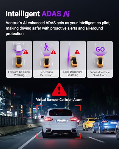 Image of Vantrue S1 Pro Dash Cam Front STARVIS 2, 2.7K Mini Dash Camera for Cars, ADAS, App Control, Built-in WiFi GPS, G-Sensor, Loop Recording, Night Vision, 24H Parking Mode, 158, 2 inch IPS, Support 1TB Max