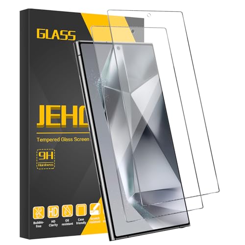 JEHOO 2 Stück für Samsung Galaxy S24 Ultra für Panzerglas Schutzfolie, HD Klar Displayschutzfolie Blasenfreie Vollständi...