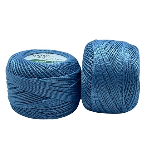 Image of Anchor Knitting Pearl Cotton Fast Colour Thread Yarn - Mercer Pearl Cotton 10gm Yarn (Thickness 1 mm) (Pack of 1 (0130)