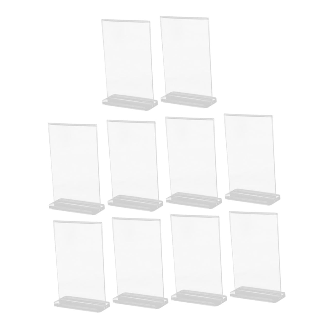 Expositor de Menús T en Acrílico A6 10 Piezas para Mesa | Doble Cara, Base Antideslizante y Estable, Ligero y Portátil, para Ferias y Oficina