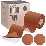 Tripsky XL Breast Lift Tape, BoobTape for Large Breasts,Body Tape for Fashion,Athletic Tape Boobtape &NippleCover for A-GCup (Caramel, 2 inch)