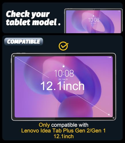 Image of Orzero (2 Pack Compatible for 12.1 inch Lenovo Idea Tab Plus Gen 2 /Gen 1 / Lenovo Tab K12 (2025) Tempered Glass Screen Protector, Protector De Pantalla 9H High Definition Anti-Scratch Bubble-Free