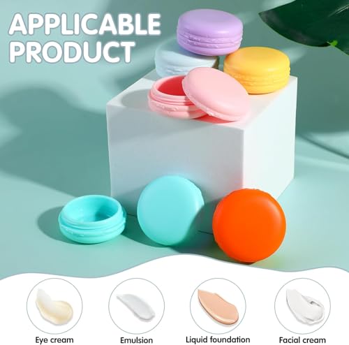 Image of Hunky Dory 12pcs 10gram Multicolour Macrons with Cap Cosmetics Container for Creams,Lip Balm, Body Butter, Essential Oil, Costemic, Makeup Use (5 Colours)