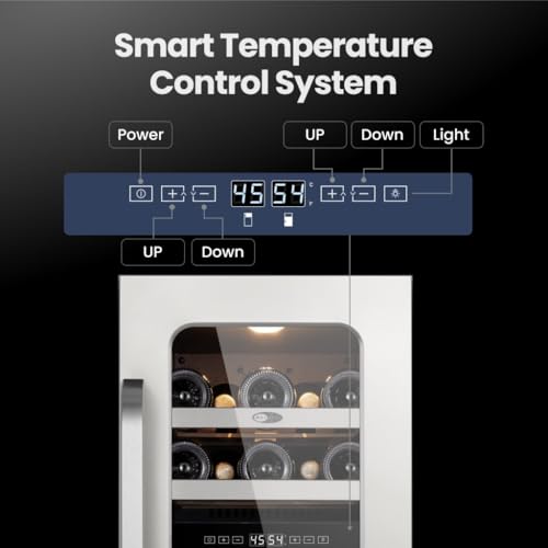 Image of Whynter BSR-029DW 15 inch Built-ln 29 Bottle Undercounter Stainless Steel Wine Fridge with Reversible Door, Digital Control, Lock, and Carbon Filter