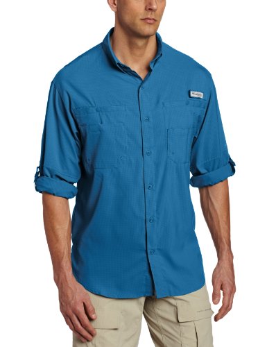 Columbia Men's Plus Tamiami II Long Sleeve Shirt, Ocean - Medium