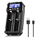 LCD Display Speedy Universal Battery Charger USB Battery Charger, Zanflare C2 Smart Charger Quick Charge for Rechargeable Batteries Ni-MH Ni-Cd A AA AAA SC, Li-ion 18650 26650 26500 22650 18490 17670
