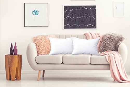 Oakias Throw Pillow Inserts Pack Of 4 Rectangle Pillows White – Cotton Cover 12 X 20 Inches Pillow Inserts – Lightweight, Soft & Durable Pillow Set – Decorative Pillows #TOP5