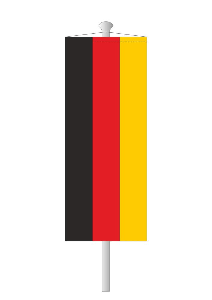 Deutschland Bannerfahne 150 x 400 cm - für Fahnenmast, Deutschland Flagge aus reißfestem Fahnen-Polyester-Stoff, Deutschlandfahne wetterfest und UV-beständig