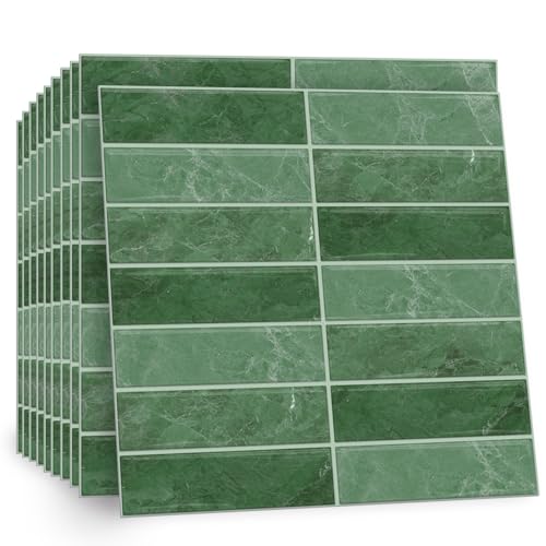 TOARTI 10 Stück Fliesenaufkleber Metro Fliesen Selbstklebend Fliesenaufkleber Küchenrückwand Fliesen Klebefliesen Fliesenfolie Selbstklebende Küche Bad 30 x 30cm