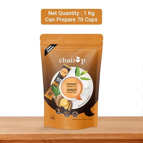 Image of Chaizup Premium 1 Min Instant Ginger Tea Premix - 1kg Poly | Approx. 72 Servings (1Kg, Ginger)