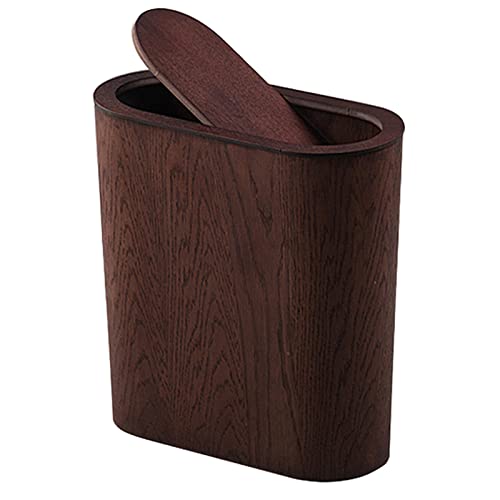 ZHZ-DT Armario de Madera Bolsera de papelería Moderno Residuos Basura Papel Basura Bucal de Basura para Baño de Baño Cocina Oficinas Dormitorias, Acabado rústico (Color : Dark Brown) Cover