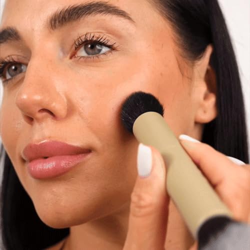 MOYOU LONDON Duo Blush Brush, Double‑Ended Cream & Powder Brush, Ultra‑Soft Synthetic Bristles - Image 3
